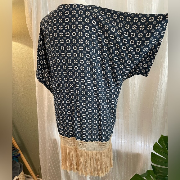 One Size Patterned Fringe Festival Robe - Picture 6 of 6